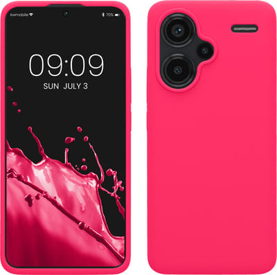 kwmobile telefoonhoesje geschikt voor Xiaomi Redmi Note 13 Pro+ 5G / Redmi Note 13 Pro Plus 5G - Hoesje met siliconen coating - Smartphone case in neon roze