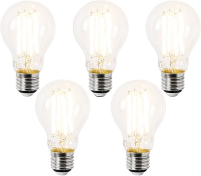 LUEDD Set van 5 E27 LED lamp A60 helder 3,8W 806 lm 2700K