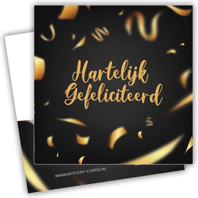 Mystery Card Hartelijk Gefeliciteerd - Kaart met geheime boodschap