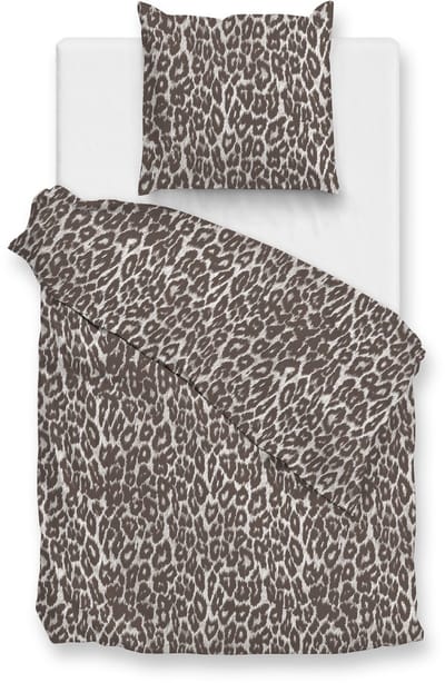 Zohome Dekbedovertrek Lucia - Bedlinnen met Dieren print - 140x220 - Natural - Dekbedhoes van 100% Katoen-Flanel