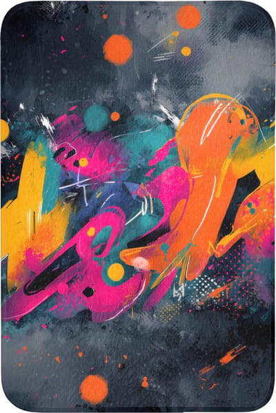 WC mat 60x90 cm - Antislip - Abstract - Graffiti - Kleurrijk - Verfspatten - Toiletmat - Vloermat - Douchemat - Toilet tapijt - Toiletmatten