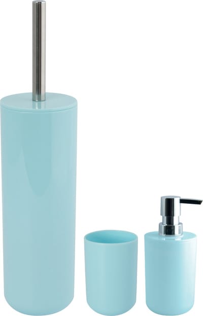 MSV Badkameraccessoire Moods - toiletborstel in houder - beker - zeeppompje - mintgroen - kunststof