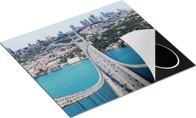 Chefcare Inductie Beschermer Istanbul Bosporus Brug vanaf Boven - 60x50 cm - Afdekplaat Inductie - Kookplaat Beschermer - Inductie Mat