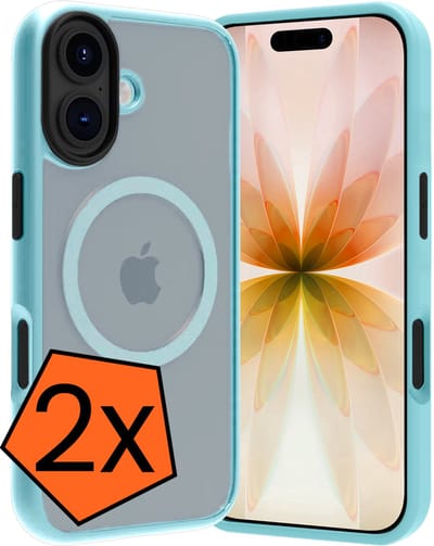 Hoes - 2 Stuks - Geschikt voor Apple iPhone 17 - Magsafe Compatible - Sterk & Shockproof - Back Cover - Shock Proof Case - Telefoon Hoes - Lichtblauw