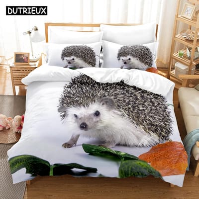 3D Egel Beddengoed Set Dekbedovertrek Met Kussensloop Twin Full Queen King Maat Zacht Comfortabel Beddengoed EU King(240x220cm)