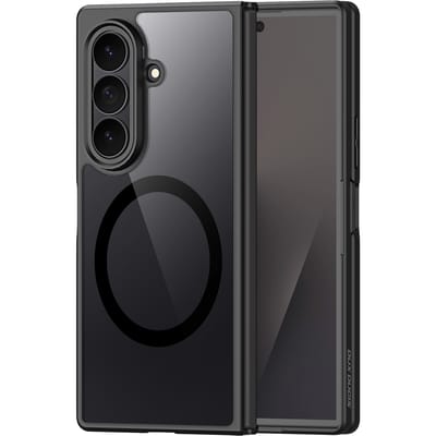 Dux Ducis Aimo Hoesje Geschikt voor Samsung Galaxy Z Fold 8 - Compatibel met MagSafe / Qi2 - Back Cover met Magneet - Matte Zwart