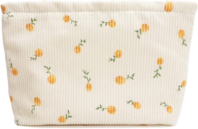 Stijlvolle Make-up Tas met Bloemenprint in Beige, Ideaal voor Reizen en Organisatie