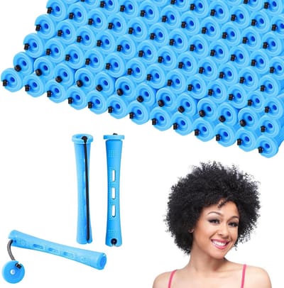 Permanent Krulsets - Haarrollers - Zelf Haar Krullen - Verwarmingsvrij - 80 Stuks - Blauw