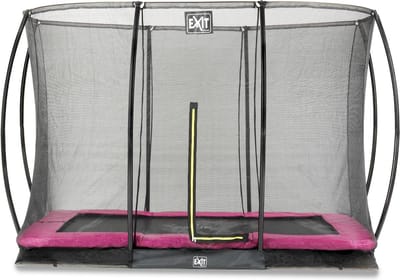 EXIT Silhouette Trampoline 214x305cm - met Veiligheidsnet - Inground - Rechthoekig - Voor Kinderen - Roze