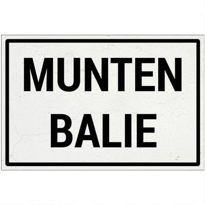 Muntenbalie bord | Forex Re materiaal | 18 x 12 cm