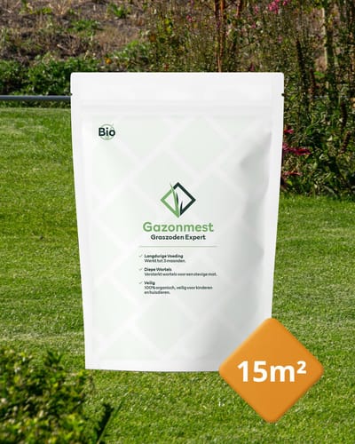 Graszoden Expert Gazonmest (15m²) | Gazonmest - Kunstmest - Bodemverbeteraar - Graszaad - Kalk - IJzersulfaat