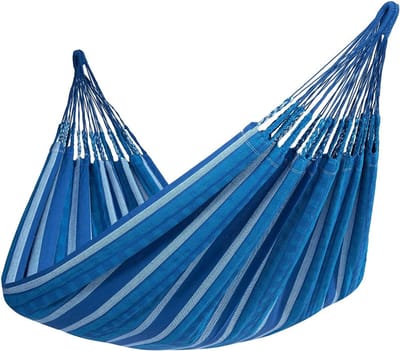 Zuid-Amerikaanse Hangmat - Dubbele Hangmat - Ontspannen Buiten - Handgemaakt Colombiaans Design - 350x160cm - Chill Blauw