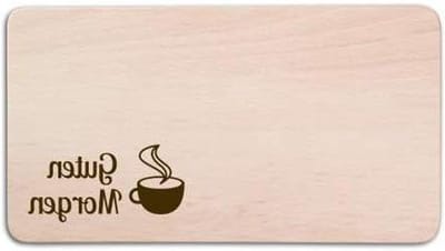 Ontbijtplankje Hout - Broodplankje Keuken - Brood Snijden - Motief Good Morgen - 22 x 12 x 1 cm - Houtkleur