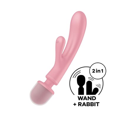 Satisfyer, vibrator, 2 in 1, 'Triple Lover', 24 cm, 3 afzonderlijk regelbare motoren, waterdicht (IPX7), fluistermodus, lichaamsvriendelijke siliconen
