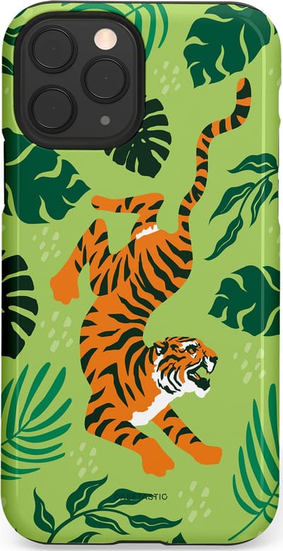 Casetastic Hoesje Geschikt voor Apple iPhone 11 Pro - Stijlvolle Beschermende Duo-layer Case - Tijgerwoud
