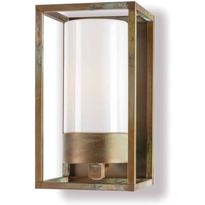 Moretti Luce Buitenwandlamp Cubic³ 3365 messing antiek/opaal