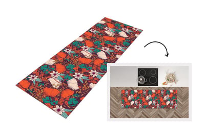 Keukenloper - Loper keuken - Bloemen - Herfst - Patroon - 150x50 cm - Keukenloper vinyl