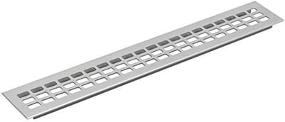 Ventilatierooster Aluminium - Luchtgitter Insteekbaar - Meubel Ventilatie - Eenvoudige Steekmontage - 400 x 60 mm - Zwart