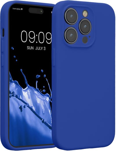 kwmobile telefoonhoesje geschikt voor Apple iPhone 14 Pro - TPU backcover met siliconen coating - Smartphone case in Baltisch blauw