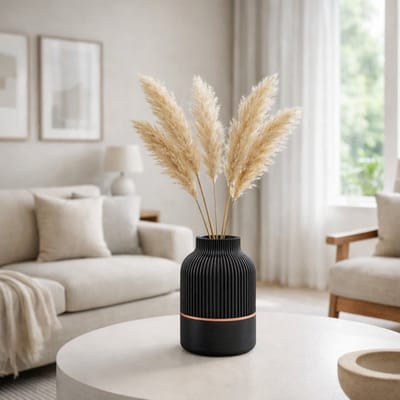 Layerzz - luxury Line 3d geprinte vaas - duurzaam Uniek - koper accent - 16 CM