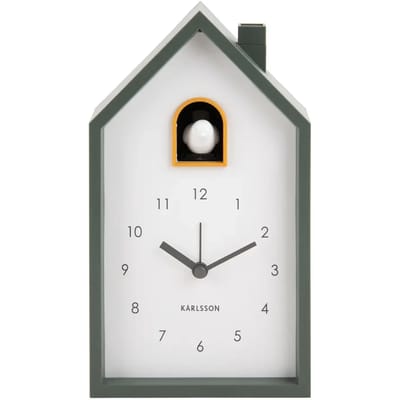 Karlsson Wekker Modern Cuckoo - Groen - 12x6x20cm - Scandinavisch - Wekker voor slaapkamer - Wekkers