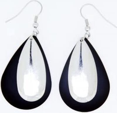 Behave - Oorbellen hanger zwart zilverkleur - Trendy feeststijl 4 cm