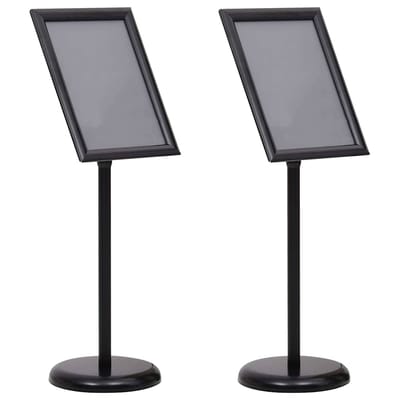 vidaXL - Posterstands - 2 - st - Zwart - 45 - x - 32,7 - x - 108 - cm - Aluminium