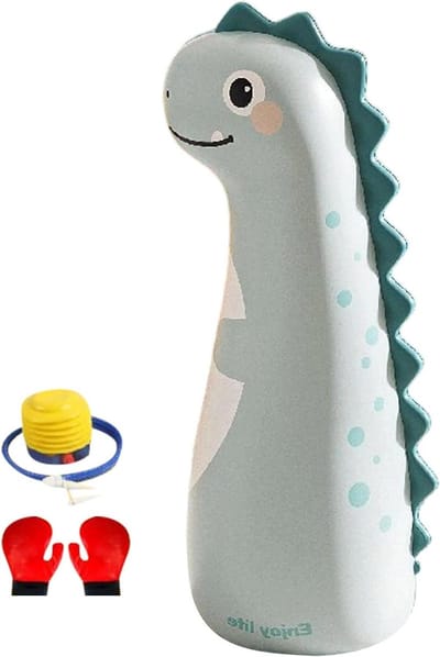 Opblaasbare Bokszak - Kinderen Trainingsspeelgoed - Actieve Beweging - Duurzaam PVC Materiaal - 119 cm Hoog - Dinosaurus Print