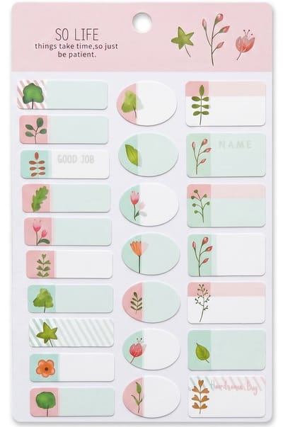 Ainy Naamstickers Bloemen - set van 81 waterproof zelfklevend etiketten stickers om je schoolspullen, bullet journal, fotoalbum, laptop, telefoon, en waterfles persoonlijk te markeren | Naam stickers Post It voor jong en oud