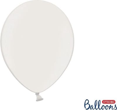 Partydeco Ballonnen Metallic Strong wit - 30 cm - 10 stuks
