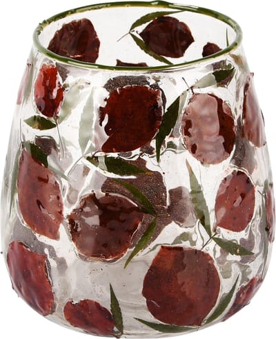Dekoratief | Theelichthouder 'Burgundy Bold', transparant, glas, 11x11x11cm | A248052