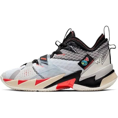 Air Jordan Why Not Zer0.3 PF Unite Unisex Sneakers Wit Felrood Zwart CD3002-101 40.5 gray