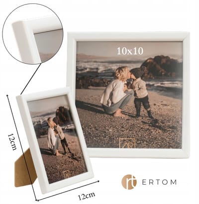 Witte Loft Fotolijst 10x10 cm - Staand, Liggend of Ophangen