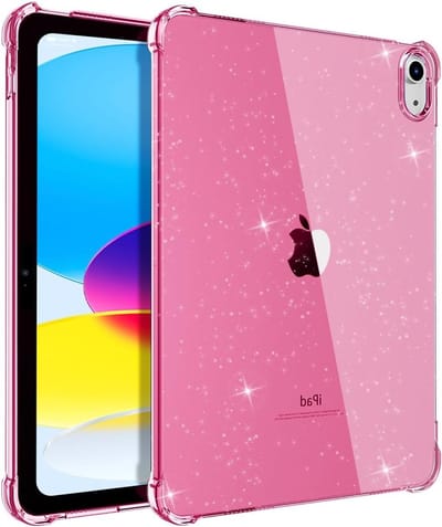 Beschermende Hoes voor iPad 10e Generatie 10.9 Inch 2022, Ultra Dun en Licht, Transparant TPU met Versterkte Hoeken en Krassenbestendige Roze Bloemen