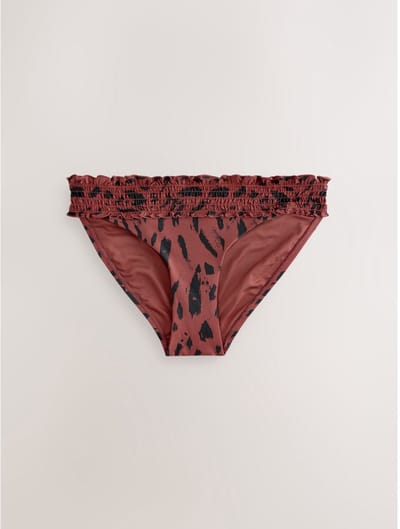 Next - Dames - Gerimpelde bikinislip met hoge taille - Bruin
