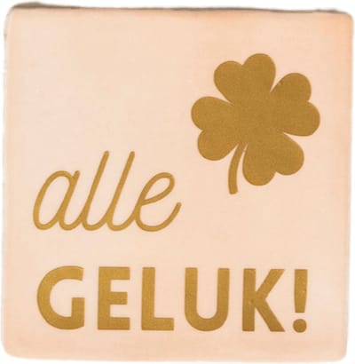 Lottea Tegeltje ´Alle Geluk!´ - cadeau geluk, tegeltje, tegeltje met tekst, tegeltjes met tekst, tegeltjes met spreuken, cadeautje