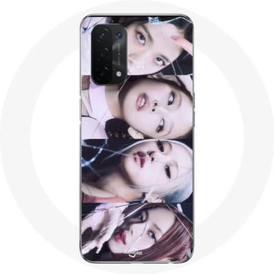 Oppo A54 5G hoesje zwartroze groep lisa jennie jisoo roze