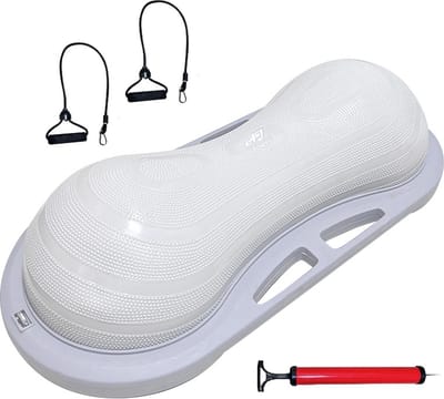 AJ-Sports Pinda Balance Board - Balans trainer - Balansbord - Wiebelkussen - Balansbal - Balanskussen - Balanstrainer - Peanut ball - Inclusief Pomp - Fitness