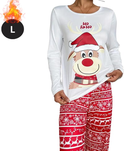 Bovista Kerst Pyjama - Dames - Kerstpyjama - Vrouwen - Slaapkleding Volwassenen - Set - Broek - Shirt - Christmas - Maat L