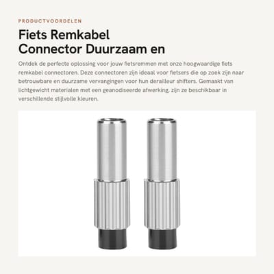 Dailygoods- Remkabel Lichtgewicht - Remkabelset - Derailleur Connector - Fiets Accessoire - Aluminiumlegering - Hoge elastische veer - Fietsremkabel