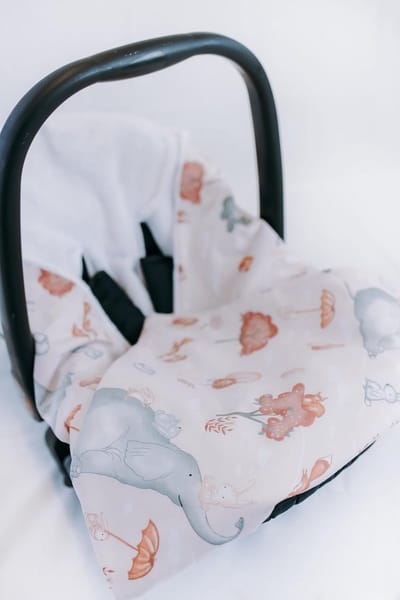 Dubbelzijdige Babywikkel en Inbakerhoes 100x100cm voor Autostoel en Kinderwagen