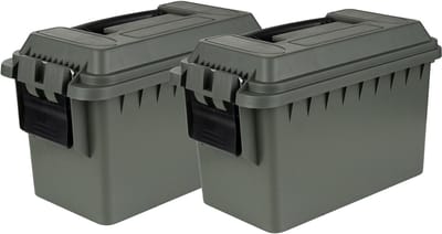 Fosco industries outdoor/tuin opberg box - 2x - waterdicht - groen - 14 liter- 36 x 19 x 22 cm - kunststof
