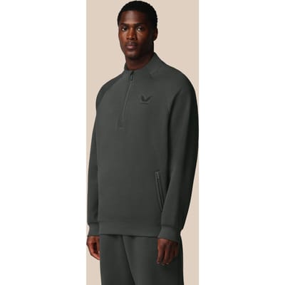 Heren Adapt Lange Mouwen Katoen Fleece Kwartrits Sweatshirt - Gunmetal