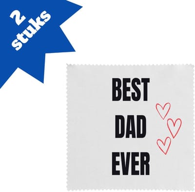 Akyol - best dad ever brillendoekjes - Papa - cadeau papa - cadeau - verjaardag papa - 17,8 bij 17,8 cm - 2 stuks