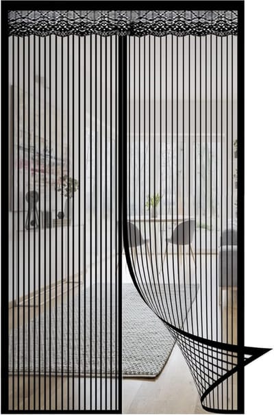 Magnetisch klamboe deurgordijn - 210*80cm - Deurscherm - Anti Muggen & Insecten - Geen boren nodig - Geschikt voor houten, ijzeren, roestvrijstalen en andere deurkozijnen - Zomer anti-muggen deurgordijn - Klittenband scheidingswandgordijn - Zwart