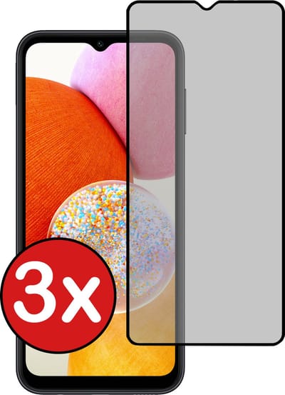 Screenprotector - 3 Stuks - Geschikt voor Samsung Galaxy A14 - Privacy Filter - Beschermglas - Gehard Glas - Tempered Glass - Screen Protector