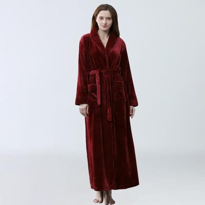 Dames Zachte Badjas Herfst Winter Nieuw Binnen Dames Pyjama's Comfortabele Nachtkleding Dames Nachthemd Verdikt Verlengd Yukata Flanel M black