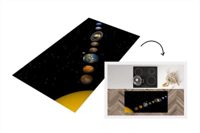 Keukenloper - Loper keuken - Conjunctie bij het zonnestelsel - 120x60 cm - Keukenloper vinyl