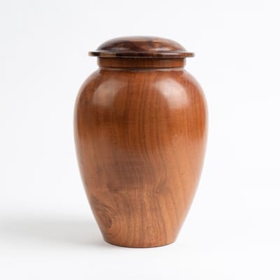 Houten Urn Groot 2,6 liter Ovaal Diepbruin Hout - Urn voor Menselijke As - Crematie Urn voor As Volwassenen