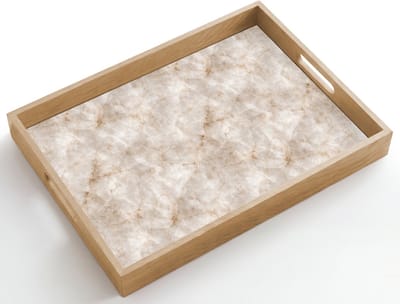 Dienblad hout 50x35 cm - Schootdienblad - Marmer - Patroon - Klassiek - Borrelplank rechthoek - Plateau dienbladen
